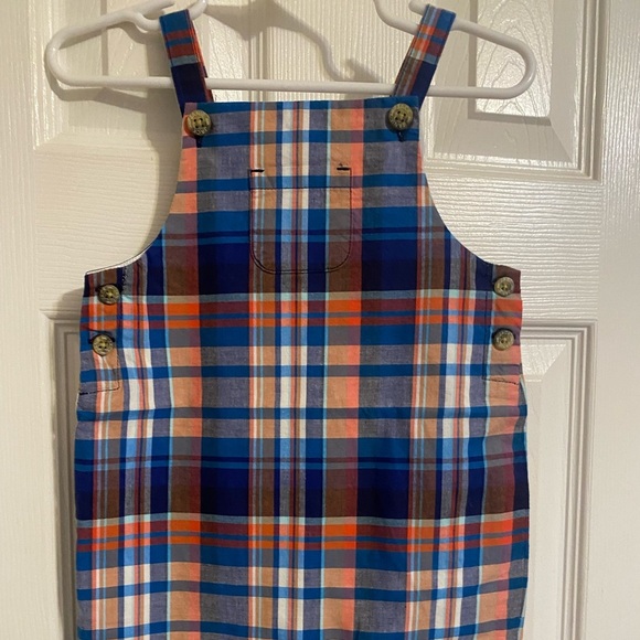 NWT Janie and Jack Plaid Shortalls - Picture 1 of 7